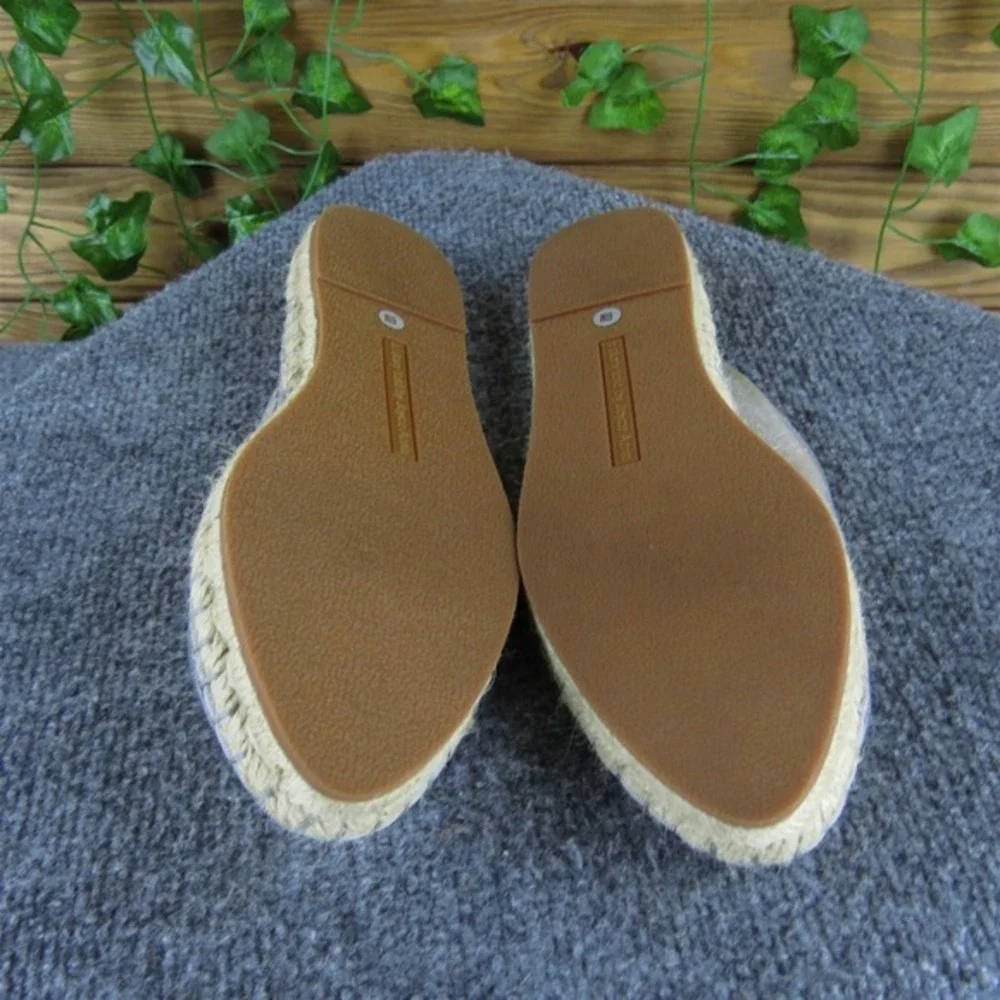 Avec Les Filles Women Mule Espadrille Silver Leather 6.5 Medium Gently Used 2025